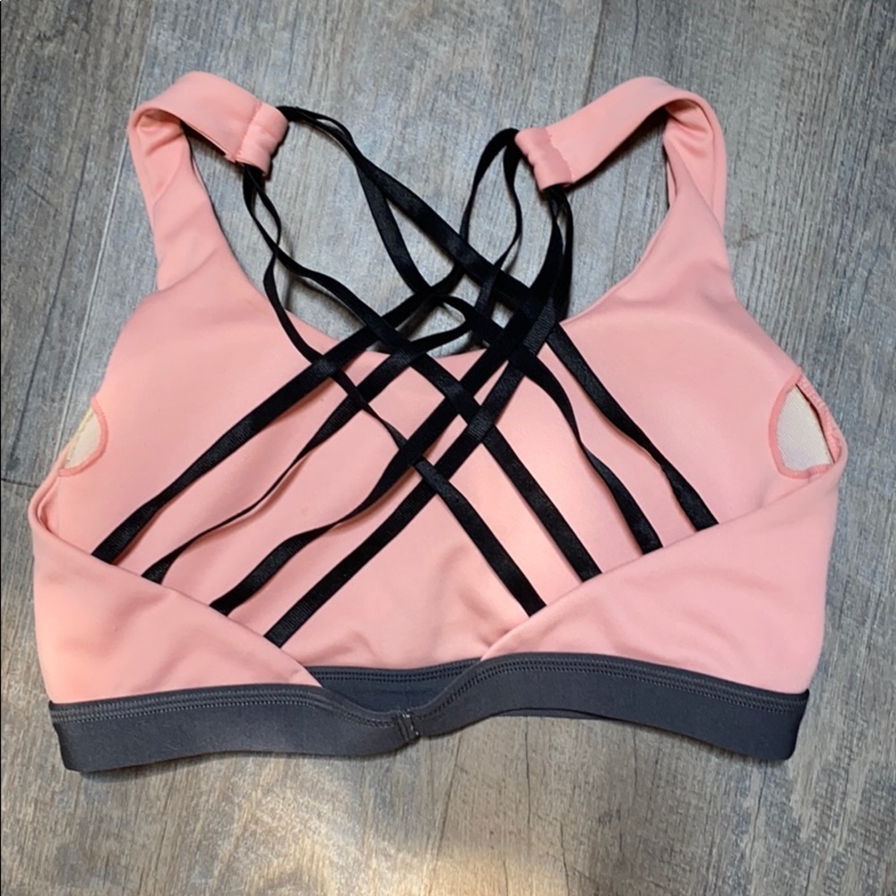 Pink scrappy sports bra